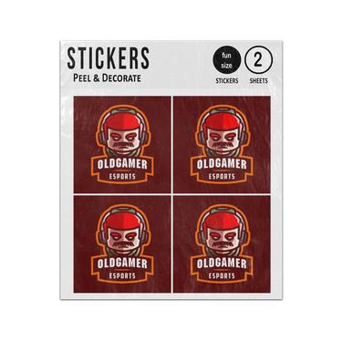 Picture of Old Gamer Esports Mascot Gaming Sticker Sheets Twin Pack