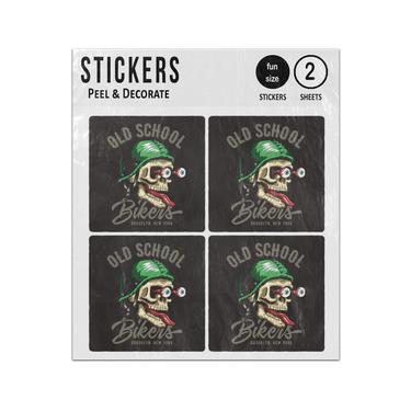 Picture of Old School Bikers Brooklyn New York Skull Sticker Sheets Twin Pack