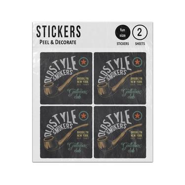 Picture of Old Style Smokers Gentlemens Club Smoking Pipe Sticker Sheets Twin Pack