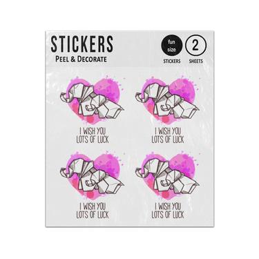Picture of Origami Elephants I Wish You Lots Of Luck Sticker Sheets Twin Pack