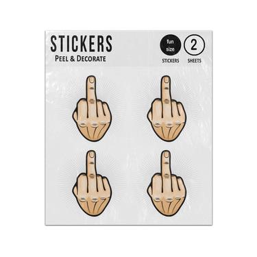 Picture of Outrageous Contempt Hand Gesture Middle Finger Sticker Sheets Twin Pack