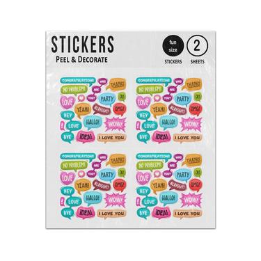 Picture of Party Speech Bubble Quotes Collection Sticker Sheets Twin Pack