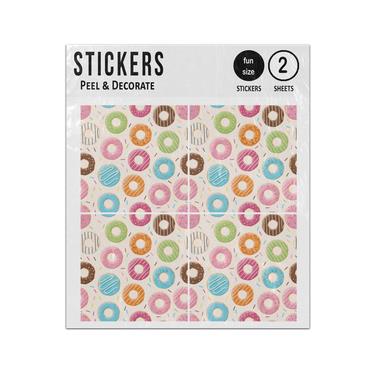 Picture of Pattern Design Coloured Donuts Sticker Sheets Twin Pack