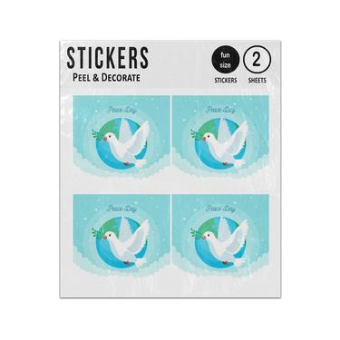 Picture of Peace Day With Dove Flat Design Sticker Sheets Twin Pack