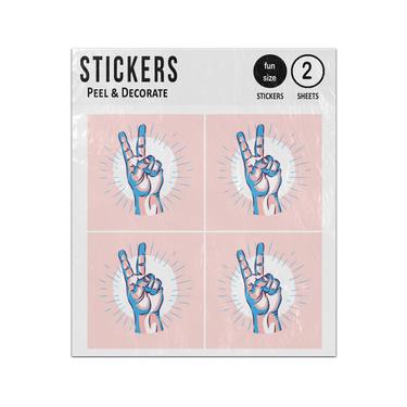 Picture of Peace Sign Hand Sticker Sheets Twin Pack