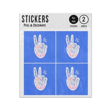 Picture of Peace Sign Hand Hope Kindness Faith Love Joy Sticker Sheets Twin Pack