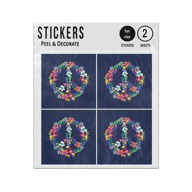 Picture of Peace Symbol Flower Style Sticker Sheets Twin Pack