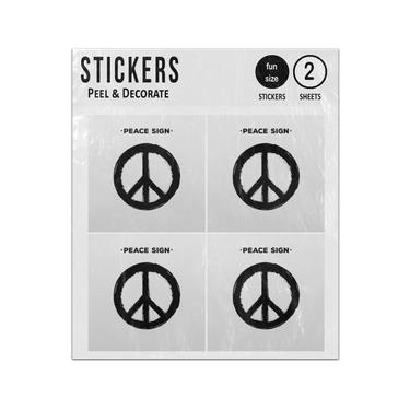 Picture of Peace Symbol Grunge Style Sticker Sheets Twin Pack