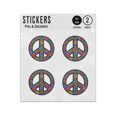 Picture of Peace Symbol With Floral Style Sticker Sheets Twin Pack