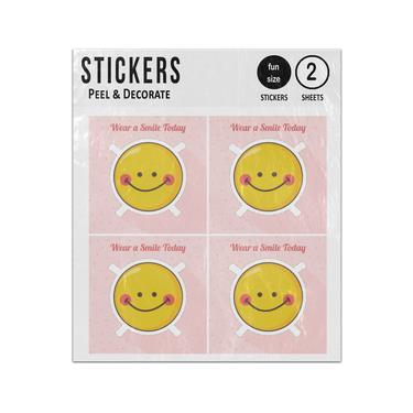 Picture of Pink Background With Happy Emoticon Sticker Sheets Twin Pack