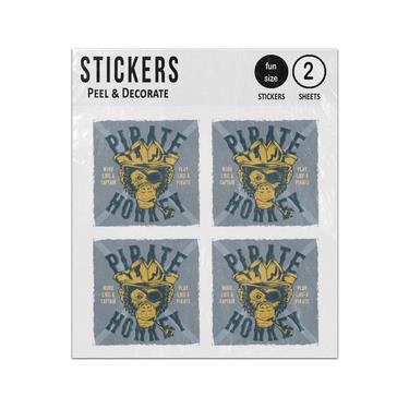 Picture of Pirate Monkey Work Like A Captain Play Like A Pirate Sticker Sheets Twin Pack