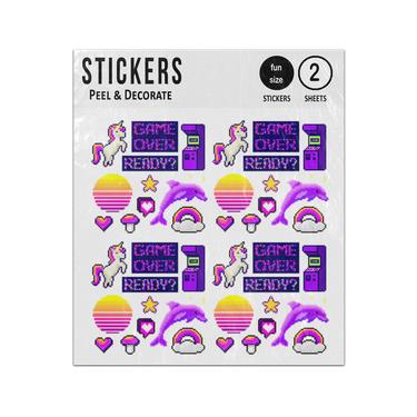 Picture of Pixel Art Retro Game Style 8 Bit Set Sticker Sheets Twin Pack
