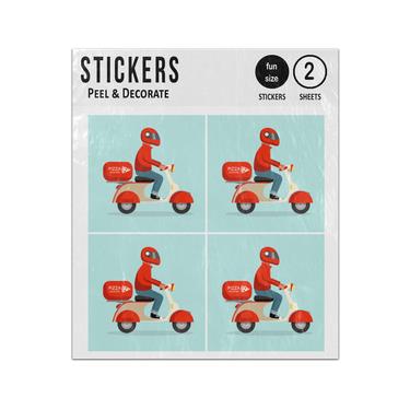 Picture of Pizza Delivery Driver On Scooter Sticker Sheets Twin Pack