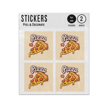 Picture of Pizza Hand Drawn Doodle Illustration Sticker Sheets Twin Pack