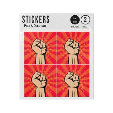 Picture of Pop Art Fist Up Radiant Stripes Sticker Sheets Twin Pack