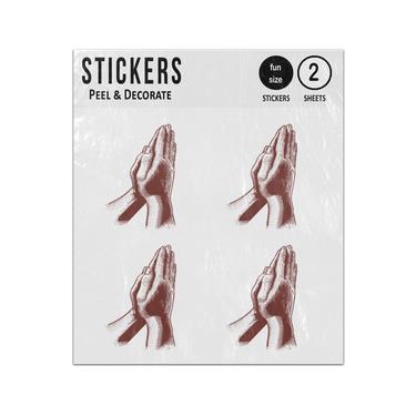 Picture of Praying Hands Riased To God Sticker Sheets Twin Pack