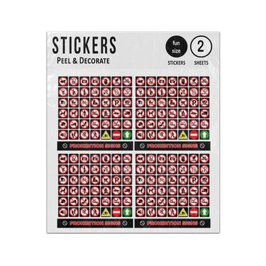 Picture of Prohibition Signs Stop Elements Collection Sticker Sheets Twin Pack