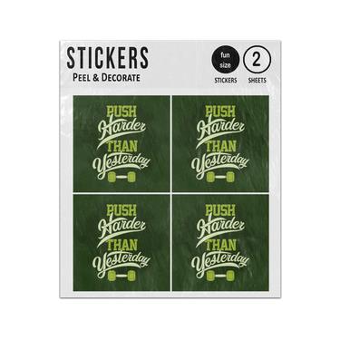 Picture of Push Harder Than Yesterday Gym Quotes Sticker Sheets Twin Pack
