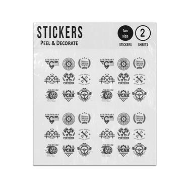 Picture of Racing Car Elements Silhouettes Sticker Sheets Twin Pack
