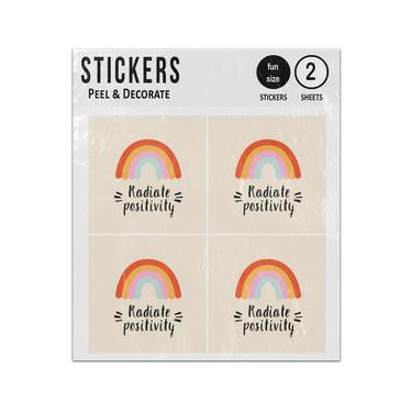 Picture of Radiate Positivity Rainbow Insipiration Quote Sticker Sheets Twin Pack