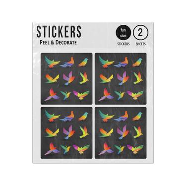 Picture of Rainbow Flying Birds Silouhettes Sticker Sheets Twin Pack