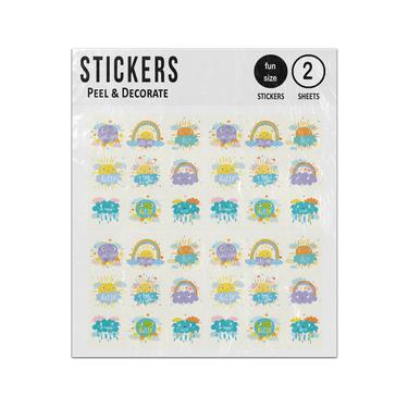 Picture of Rain Shine Snow Wind Sun Weather Elements Set Sticker Sheets Twin Pack