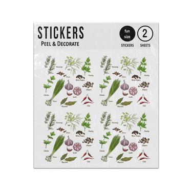 Picture of Realistic Culinary Herbs Spices Sketches Sticker Sheets Twin Pack