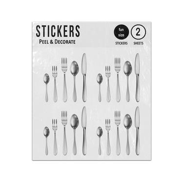 Picture of Realistic Cutlery Set Table Knife Spoon Fork Sticker Sheets Twin Pack