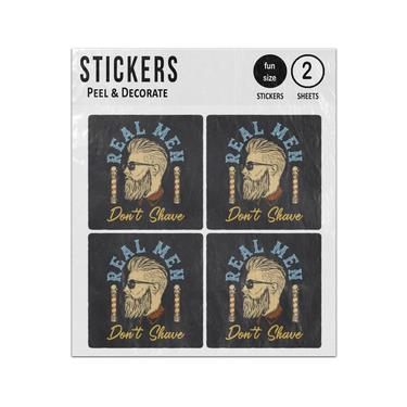 Picture of Real Men Dont Shave Hipster Sticker Sheets Twin Pack