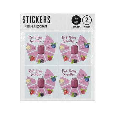 Picture of Red Berry Smoothie Recipe Illustration Sticker Sheets Twin Pack