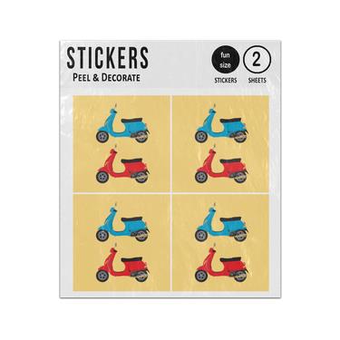 Picture of Red Blue Italian Scooters Sticker Sheets Twin Pack