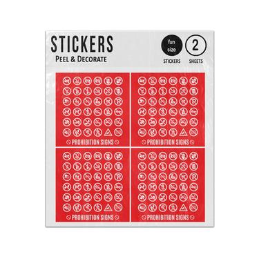 Picture of Red Prohibition Prohibited Element Sign Sets Sticker Sheets Twin Pack
