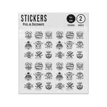 Picture of Retro Barber Shop Hairdresser Salons Hair Cut Beard Trim Sticker Sheets Twin Pack