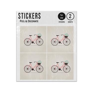 Picture of Retro Bicycle With Shopping Basket Sticker Sheets Twin Pack