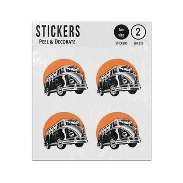 Picture of Retro Camper Van Hand Drawing Sticker Sheets Twin Pack