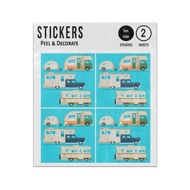 Picture of Retro Campervan Rv Caravan Fifth Wheel Collection Sticker Sheets Twin Pack