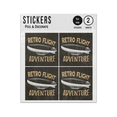 Picture of Retro Flight Concept Airship Tee Dirigible Travel Illustration Sticker Sheets Twin Pack