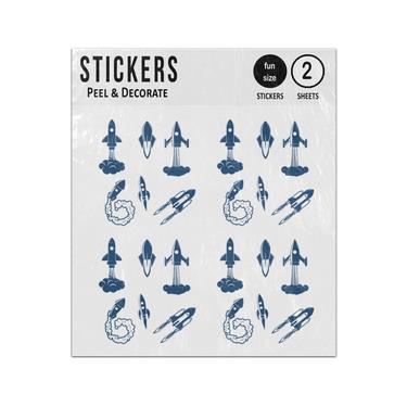 Picture of Rocket Space Ship Set Collection Sticker Sheets Twin Pack