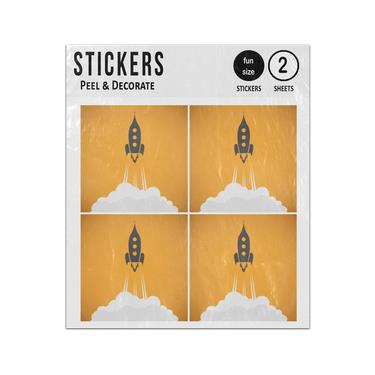 Picture of Rocket Space Shuttle Silhouette Taking Off Thrust Sticker Sheets Twin Pack