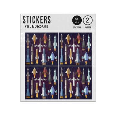 Picture of Rockets Spaceships Spacecraft Shuttle Collection Set Sticker Sheets Twin Pack