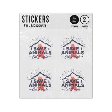 Picture of Save Animals Eat People Grizzly Bear Mountain Wilderness Sticker Sheets Twin Pack