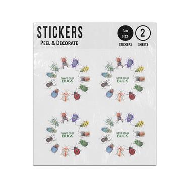 Picture of Save Our Bugs Stag Beetle Ladybug Illustration Collection Sticker Sheets Twin Pack
