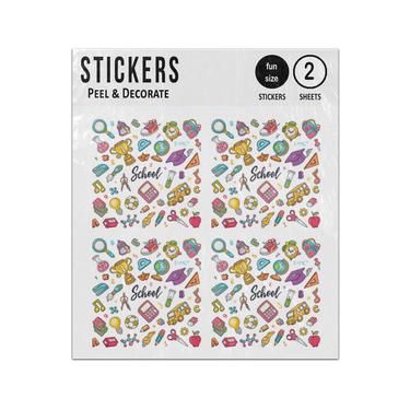 Picture of School Class Mats Sport Science Items Doodles Sticker Sheets Twin Pack