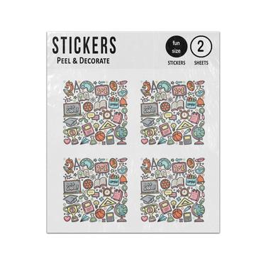 Picture of School Hand Drawn Doodles Sticker Sheets Twin Pack