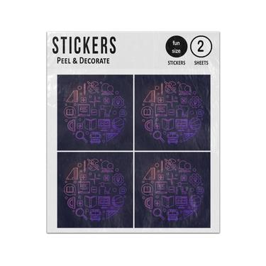 Picture of School Learning Elements Linear Illustration Sticker Sheets Twin Pack