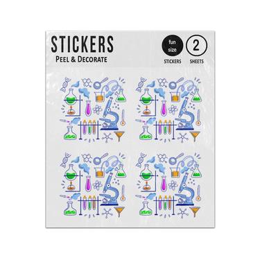 Picture of Science Lab Beakers Microscope Experiments Collection Sticker Sheets Twin Pack