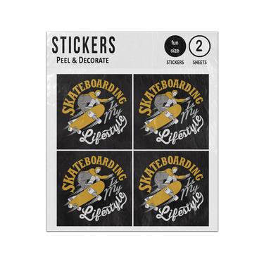 Picture of Skateboarding Is My Lifestyle Quote Sticker Sheets Twin Pack