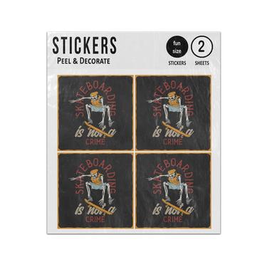 Picture of Skeleton Skateboarding Is Not A Crime Sticker Sheets Twin Pack