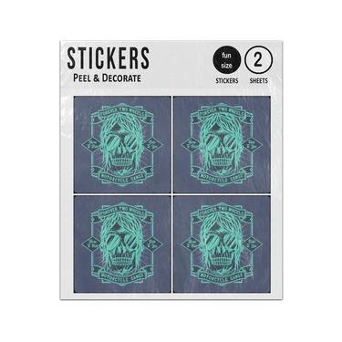 Picture of Skull Forever Two Wheels Motorcycle Gang Sticker Sheets Twin Pack
