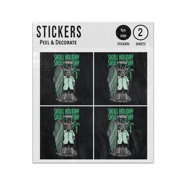 Picture of Skull Holiday Skeleton Surf Dude Sticker Sheets Twin Pack